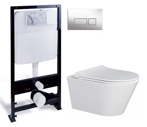 Kúpeľňa PRIM - předstěnový instalační systém s chromovým tlačítkem 20/0041 + WC MYJOYS MY1 + SEDADLO PRIM_20/0026 41 MY1