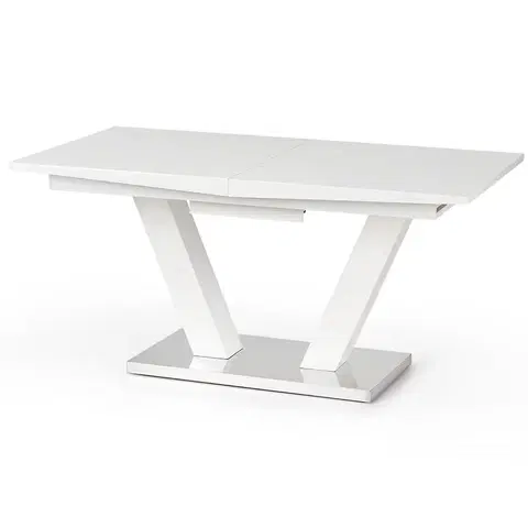 Stoly v podkrovnom štýle Rozkladací stôl Vision 160/200x90cm Mdf/Oceľ – Biely