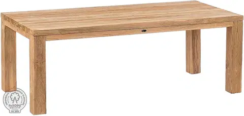 Stolčeky DEOKORK Záhradný masívny teakový stôl FLOSS RECYCLE (rôzne dĺžky) 250x100 cm