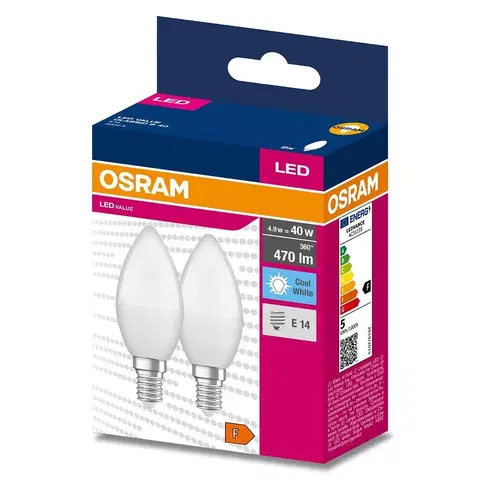 Žiarovky E14 Žiarovka LED Osram E14 B35 4,9W 4000k 2ks