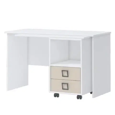 Moderné kancelárske stoly Psací Stůl Kiki RS-BE/KI-01 white/sand