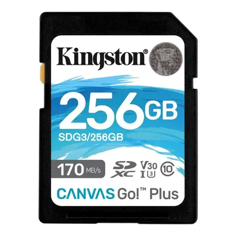 Pamäťové karty Kingston Canvas Go Plus Secure Digital SDXC UHS-I U3 256 GB | Class 10, rýchlosť 170/90 MB/s (SDG3/256 GB)