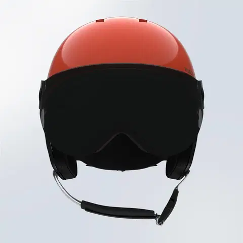 snowboard Detská lyžiarska prilba s priezorom H-KID 550 červeno-čierna