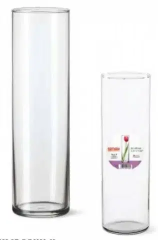 Dekoratívne vázy SIMAX Váza DRUM II 27,5 x 8,4 cm číre sklo BOHEMIA