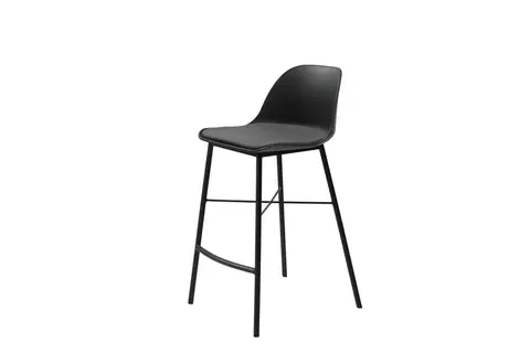 Barové stoličky Furniria Dizajnová barová stolička Jeffery čierna