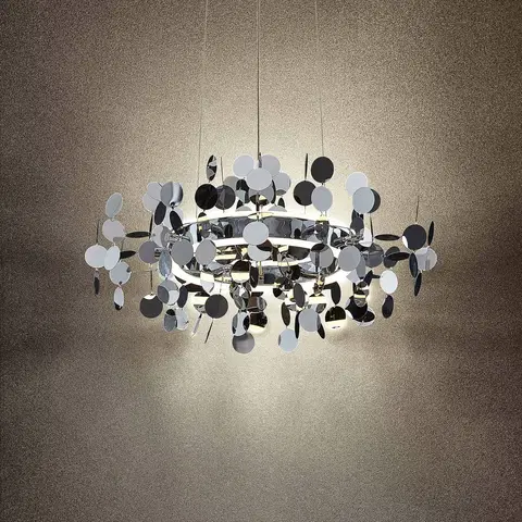 Závesné svietidlá Lucande Lucande Glimmo závesné LED svietidlo, chróm