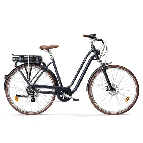 elektrobicykle Mestský elektrický bicykel Elops 900 so zníženým rámom námornícky modrý