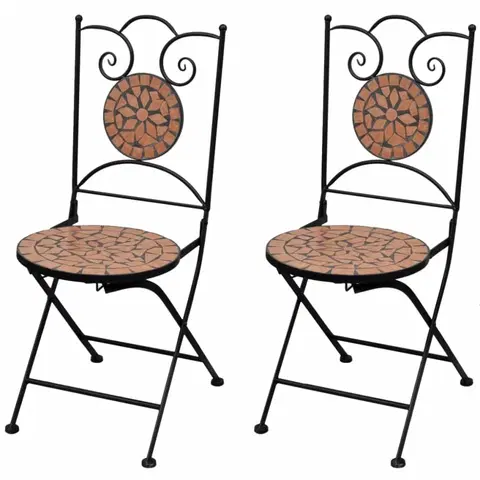 Záhradné kreslá a stoličky Záhradná skladacia stolička 2 ks Tehlová