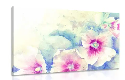 Obrazy kvetov Obraz akvarelová ilustrácia ružových kvetov