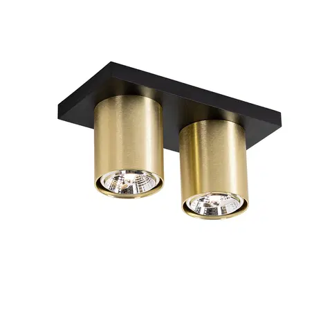 Bodove svetla Moderné stropné bodové svietidlo čierne so zlatým 2-svetlom - Tubo