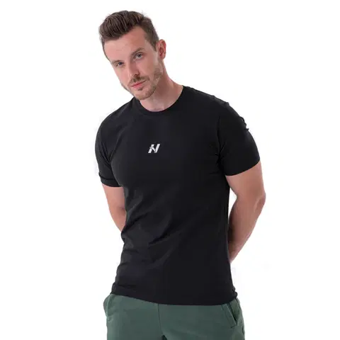 Pánske tričká Pánske tričko Nebbia „Reset“ 327 Black - M