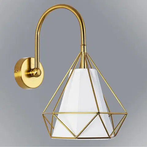 Moderné lampy do obývačky Nastenná lampa Hira gold/white 1xE27