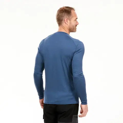 mikiny Pánske tričko MT500 s dlhým rukávom 100 % vlna merino modré