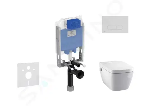 Kúpeľňa IDEAL STANDARD - ProSys Set predstenovej inštalácie, sprchovacej toalety a sedadla TECEone, tlačidla Oleas M1, Rimless, SoftClose, chróm mat ProSys80M SP131
