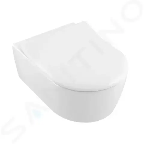 Záchody VILLEROY & BOCH - Avento Závesné WC s doskou SoftClosing, DirectFlush, CeramicPlus, alpská biela 5656RSR1