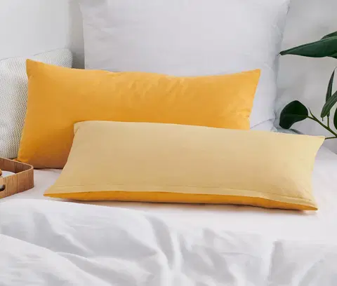 Pillowcases & Shams Obliečky na vankúš z česanej bavlny, 2 ks, žlté