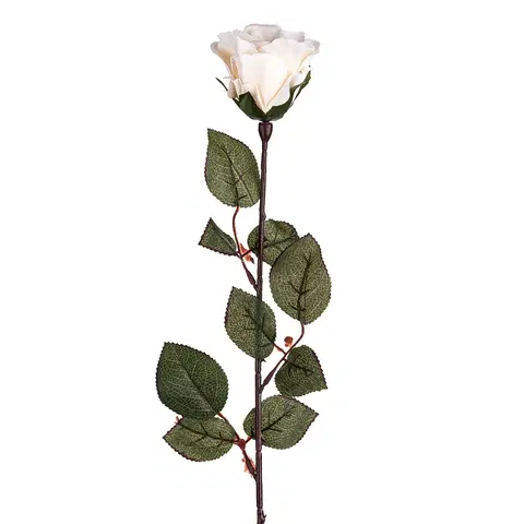 Kvety Umelá kvetina Ruža veľkokvetá 72 cm, biela