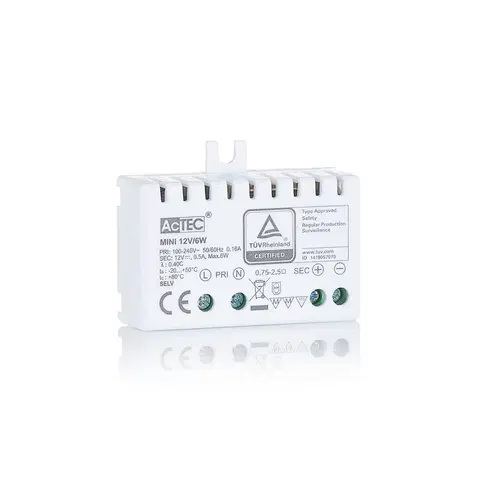 Napájacie zdroje s konštantným napätím AcTEC AcTEC Mini LED budič CV 12V, 6W, IP20