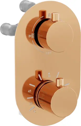 Vane MEXEN - Kai termostatická batérie sprcha / vaňa 3 výstupy, ružovo zlatá 77602-60