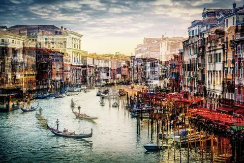 Bytové doplnky Sklenený obraz – Benátky, 120 x 80 cm