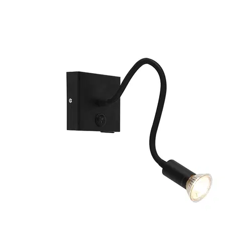 Nastenne lampy Moderné flexibilné nástenné svietidlo USB čierne - Zeno