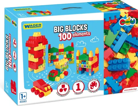 Hračky stavebnice WADER - Veľké bloky 100 ks