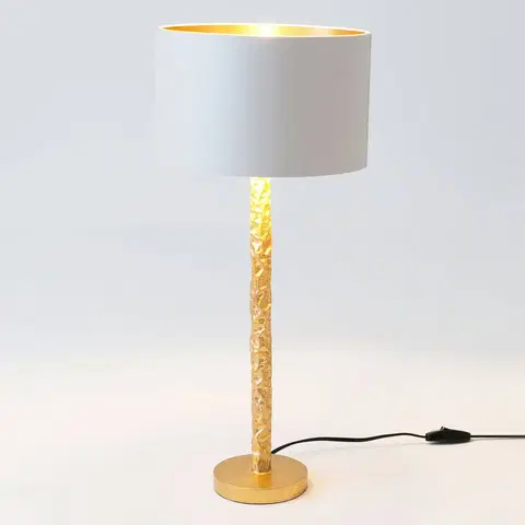 Stolové lampy Holländer Stolová lampa Cancelliere Rotonda biela/zlatá 57 cm