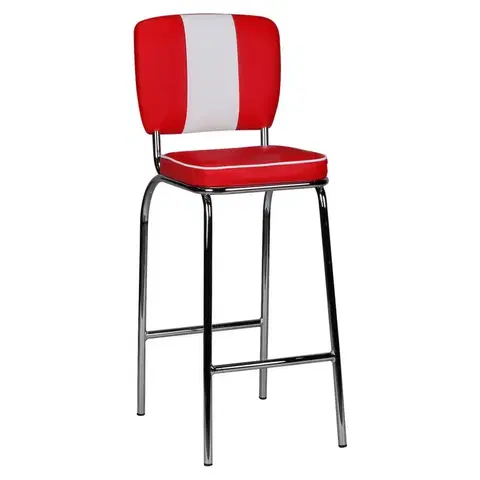 Barové stoličky Barová Stolička American Diner Červenobiela