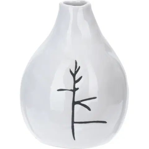 Vázy keramické Porcelánová váza Art s dekorom vetvičky, 11 x 14 cm