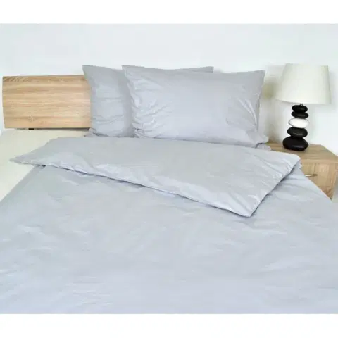 Posteľná bielizeň Súprava 1+1 posteľnej bavlnenej obliečky, Jednofarebné, šedé