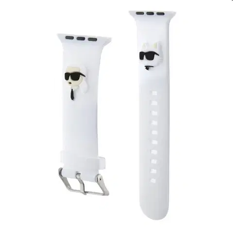 Príslušenstvo k wearables Karl Lagerfeld Karl and Choupette Head NFT remienok pre Apple Watch 38/40mm, white