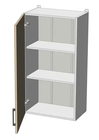 Kuchynské skrinky horná vysoká skrinka š.50, v.92, Modena W5092, grafit / šedá činčila