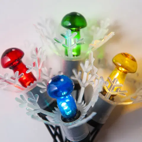 Vianočné dekorácie Svetelná reťaz Astra LED mini Muchotrávka farebná, 20 žiaroviek
