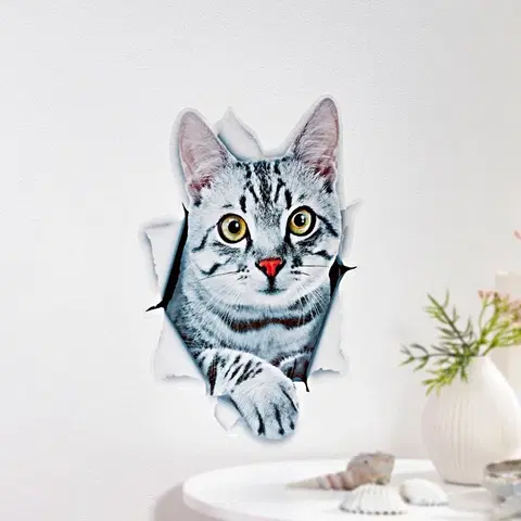 Drobné dekorácie a doplnky Samolepka na stenu Mačka