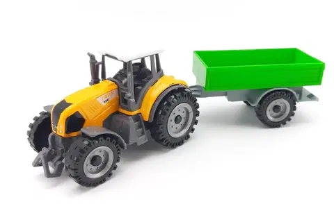 Hračky - dopravné stroje a traktory WIKY - Kovový Traktor s vlečkou 18cm, Mix Produktov