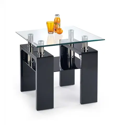 Konferenčné stolíky Konferenčný stolík DIANA H 60x60 cm Halmar Čierna