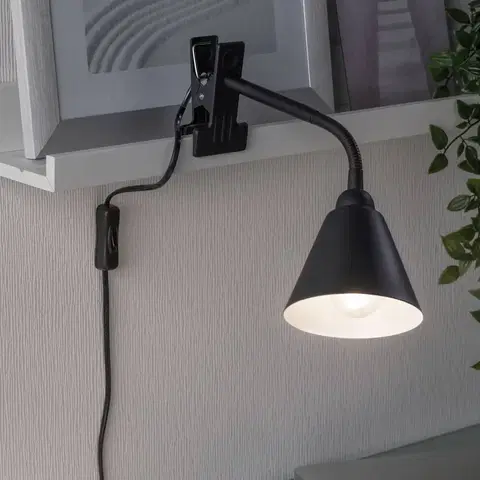 Stolové lampy s klipom Paulmann Paulmann Vitis upínacia lampa, čierna