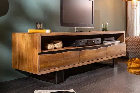 TV stolíky LuxD Dizajnový TV stolík Massive Honey 160 cm akácia