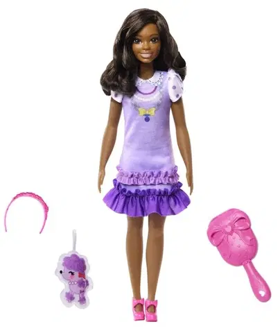 Hračky bábiky MATTEL - Barbie HLL18 Moja Prvá Barbie Bábika –Čiernovláska s pudlíkom
