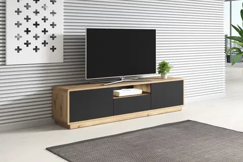 TV stolíky TV stolík ARTON 39 taurus/čierny mat