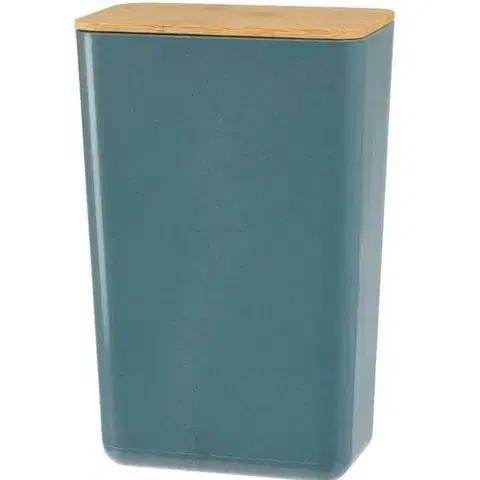 Úložné boxy Úložný box s bambusovým vekom Roger, 13 x 20,7 x 8 cm, modrá