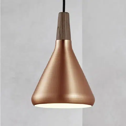 Závesné svietidlá DFTP by Nordlux Závesná lampa Nori z kovu, medenej farby Ø 18 cm