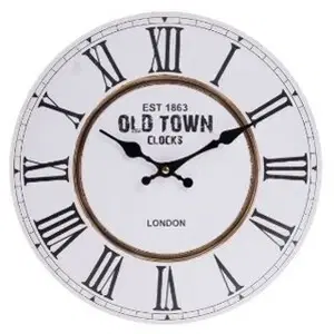 Hodiny Nástenné hodiny Town, pr. 34 cm, drevo