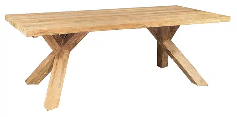 Stolčeky DEOKORK Záhradný teakový masívny stôl SPIDER RECYCLE (rôzne dĺžky) 180x90 cm