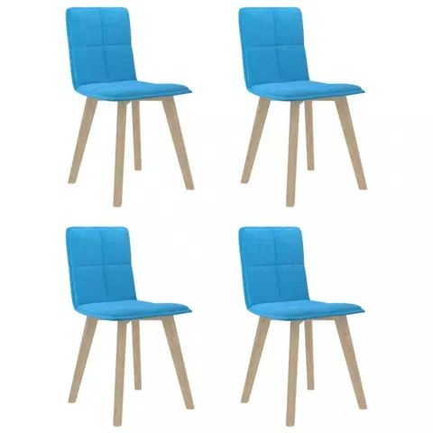 Jedálenské stoličky a kreslá Jedálenská stolička 4 ks látka / buk Dekorhome Modrá