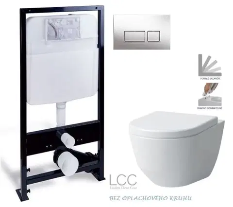 Kúpeľňa PRIM - předstěnový instalační systém s chromovým tlačítkem 20/0041 + WC LAUFEN PRO LCC RIMLESS + SEDADLO PRIM_20/0026 41 LP2