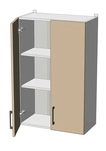 Kuchynské skrinky horná vysoká skrinka š.60, v.92, Modena W6092, grafit / biely mat