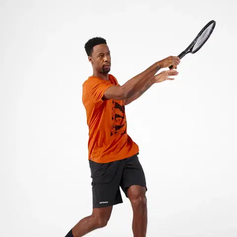 bedminton Pánske tričko Soft na tenis tehlovočervené