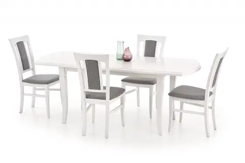 Jedálenské stoly Rozkladací jedálenský stôl FRYDERYK Halmar Biela