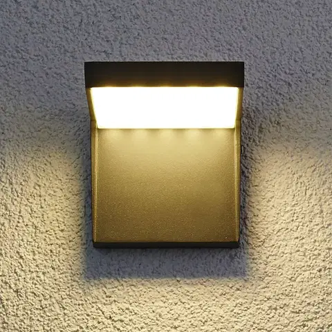Vonkajšie nástenné svietidlá Lucande Vonkajšie nástenné LED svietidlo Rachel z hliníka